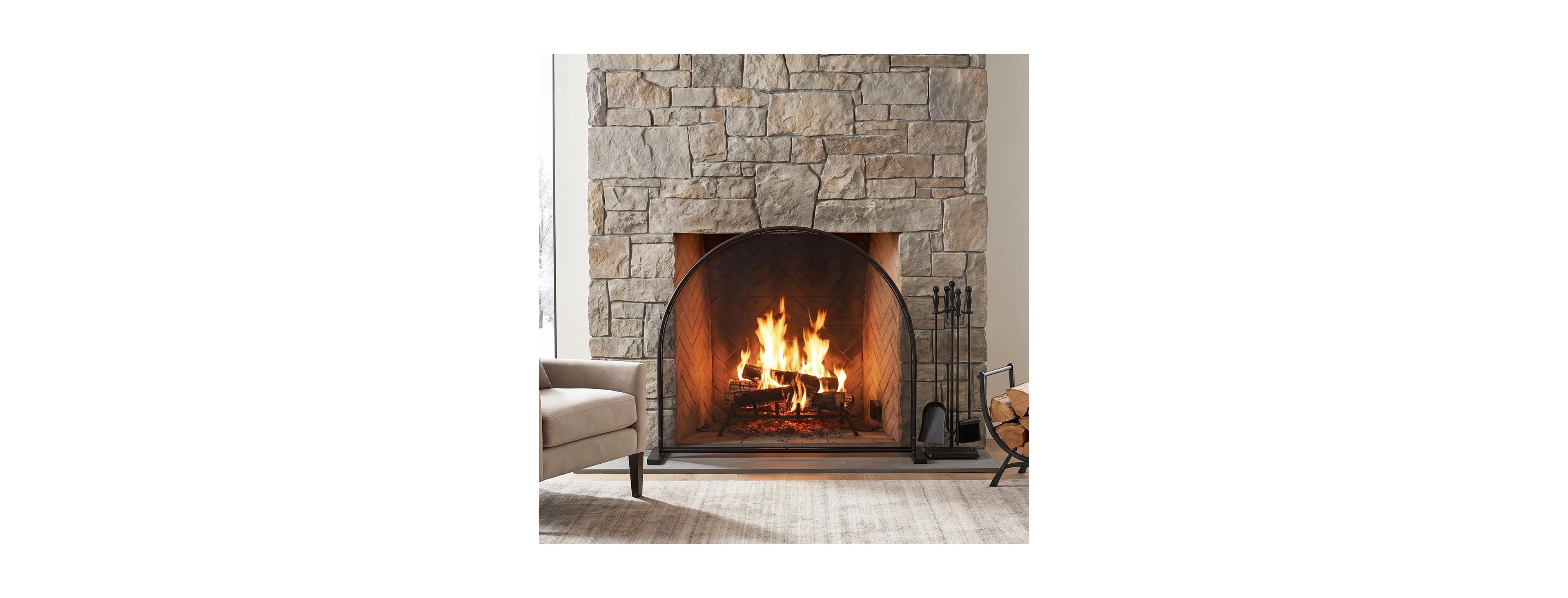 Streamdale Furniture Black Metal Single Panel Fireplace Screen