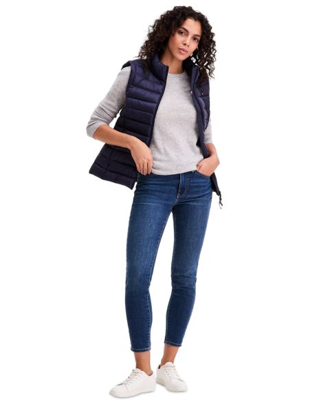 Женский жилет Tommy Hilfiger Zip-Front Puffer Vest, цвет: Тёмно-синий