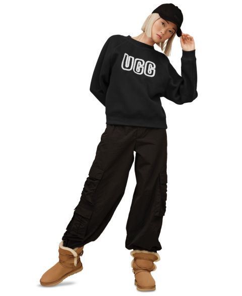 Женская толстовка UGG Logo Crewneck, цвет: Чёрный