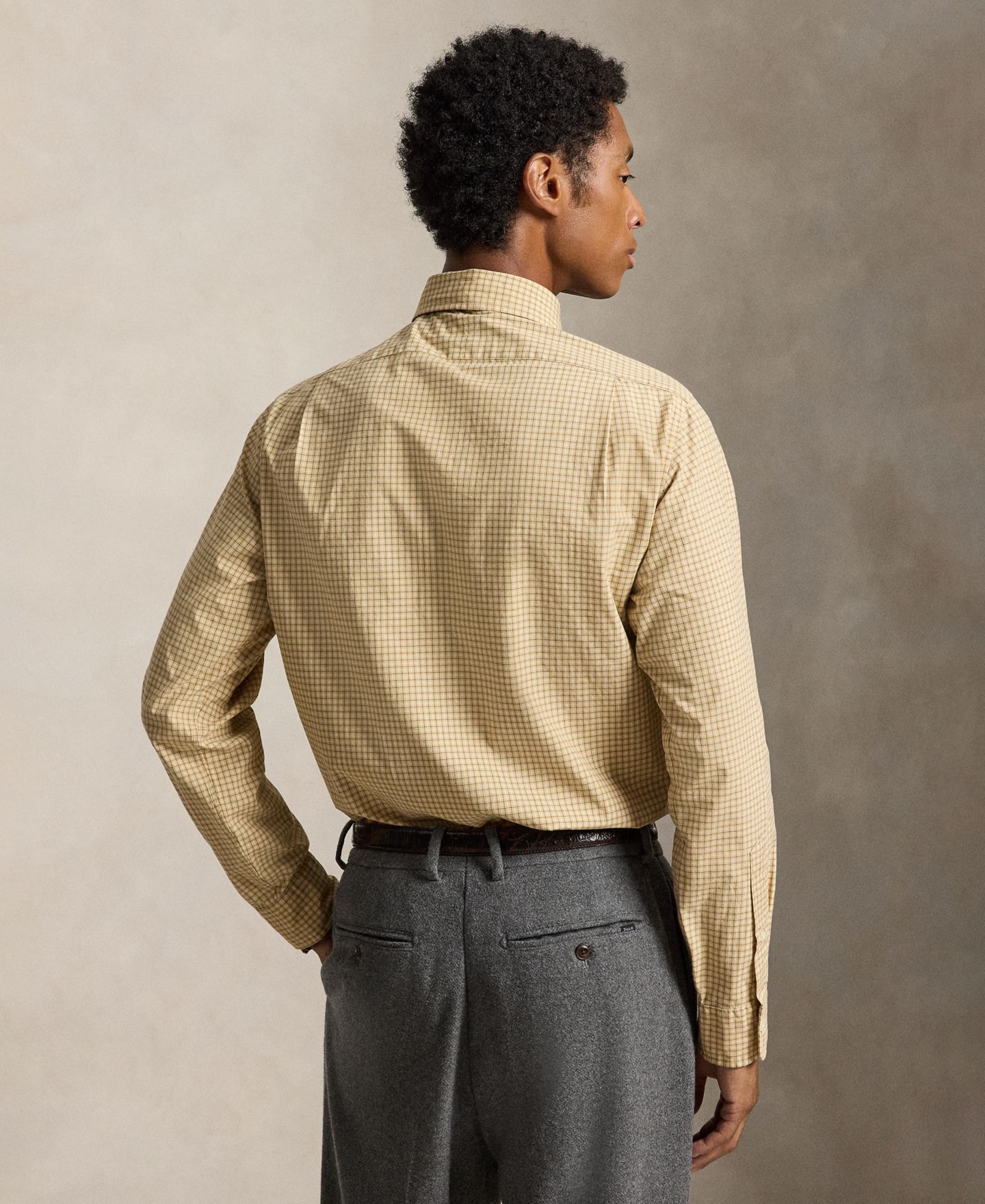 Мужская рубашка Polo Ralph Lauren Classic-Fit Plaid Poplin, цвет: Верблюжий белый разноцветный — фото 4