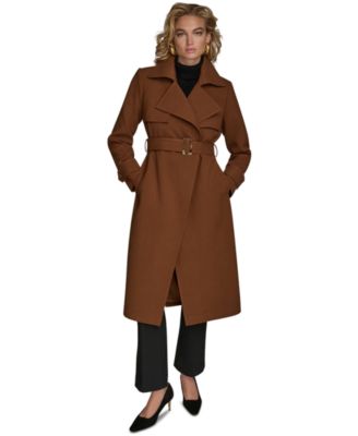 Women's Belted Notched-Collar Trench Coat
