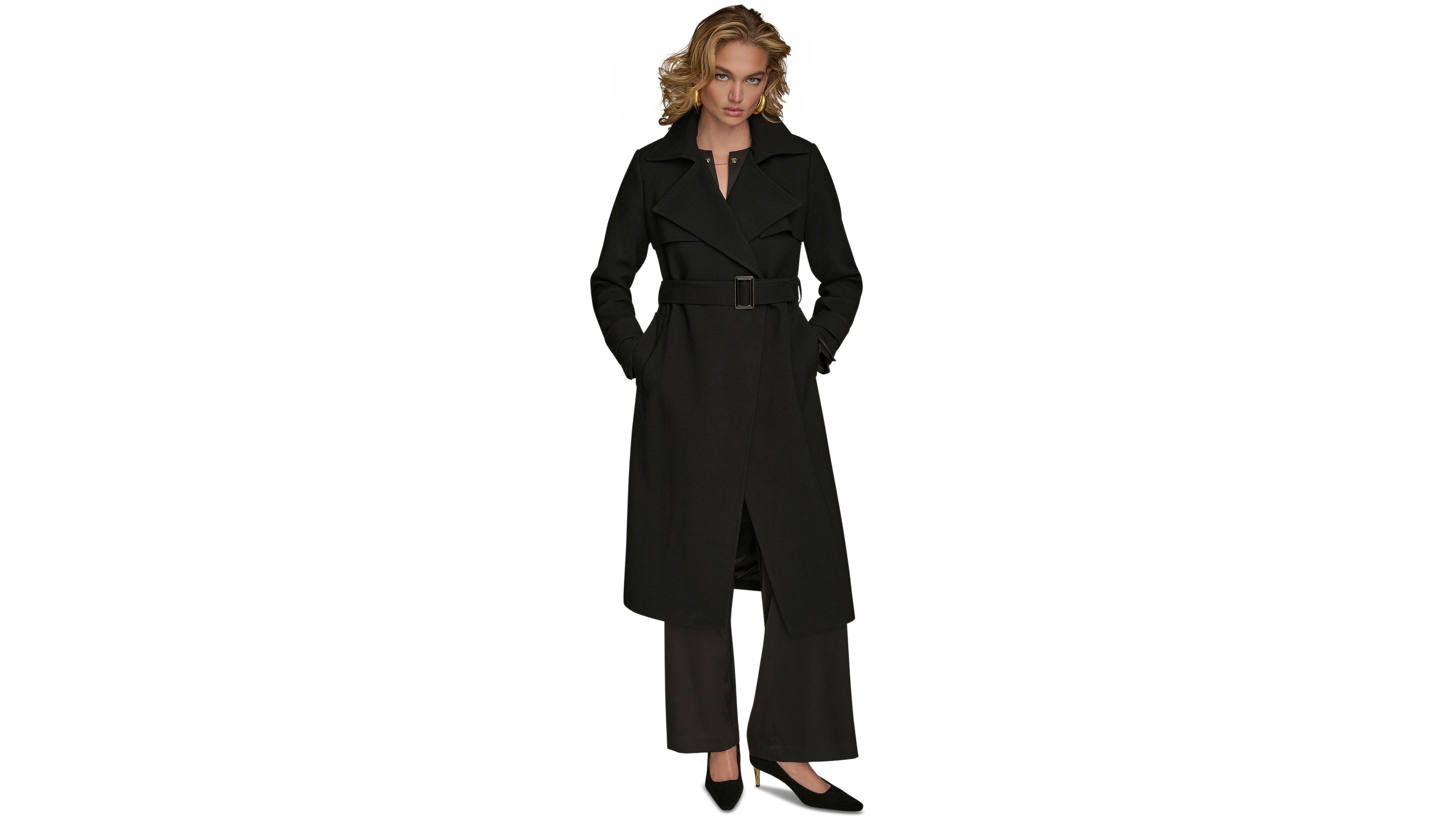 Donna Karan New York Women's Belted Notched-Collar Trench Coat