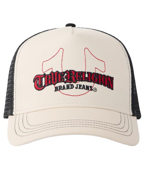 Мужская кепка True Religion Trucker Snapback Hat, цвет: Зимний белый