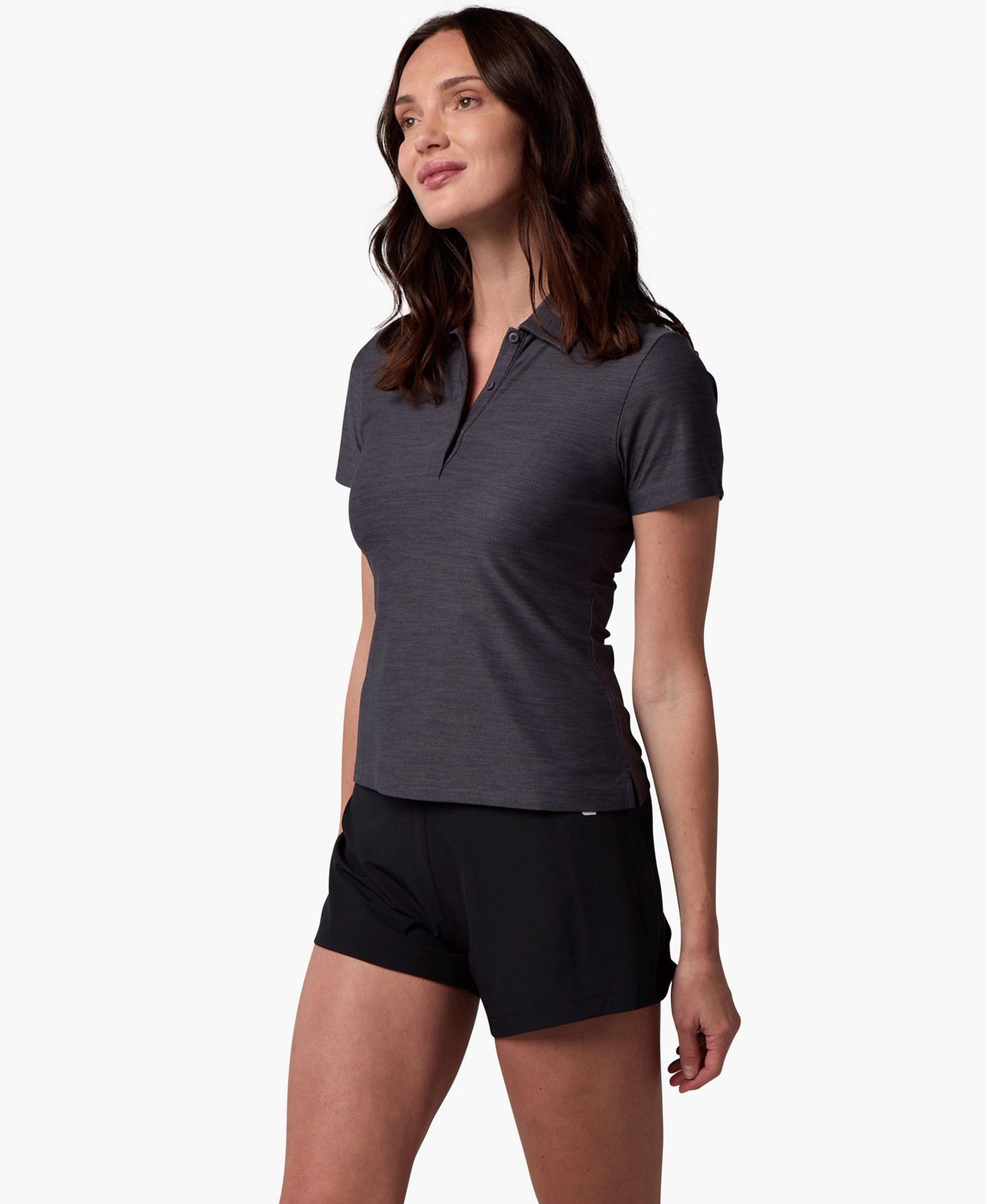 Женское поло Centerline Athletics Cross-Sport Tech Pique Polo, цвет: Угольный меланжевый — фото 2