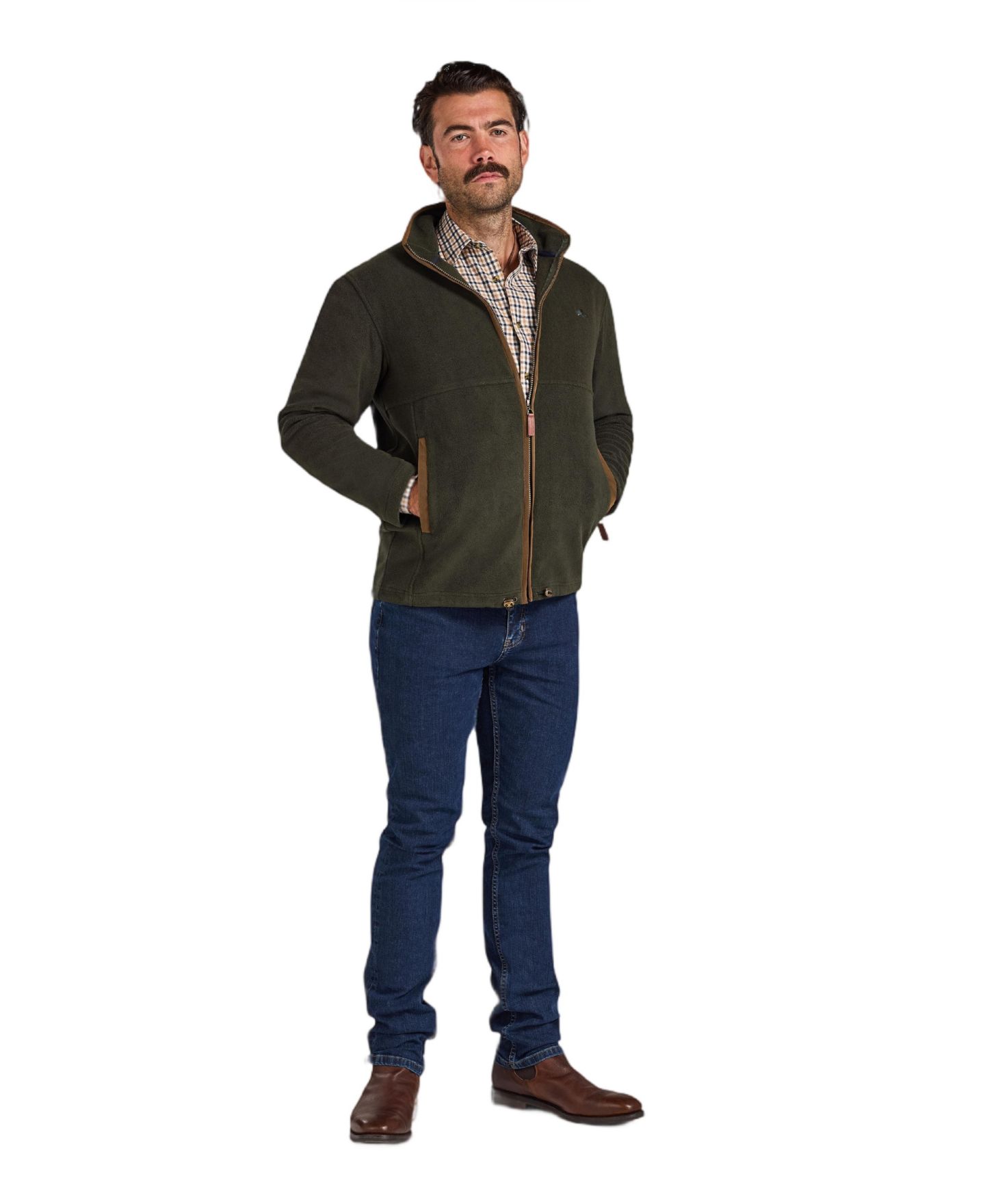 Мужская куртка Raging Bull Classic Relaxed-Fit High-Neck Fleece, цвет: Тёмно-зелёный — фото 8