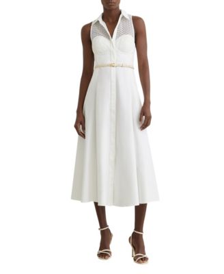 Women's Collared A-Line Midi Dress