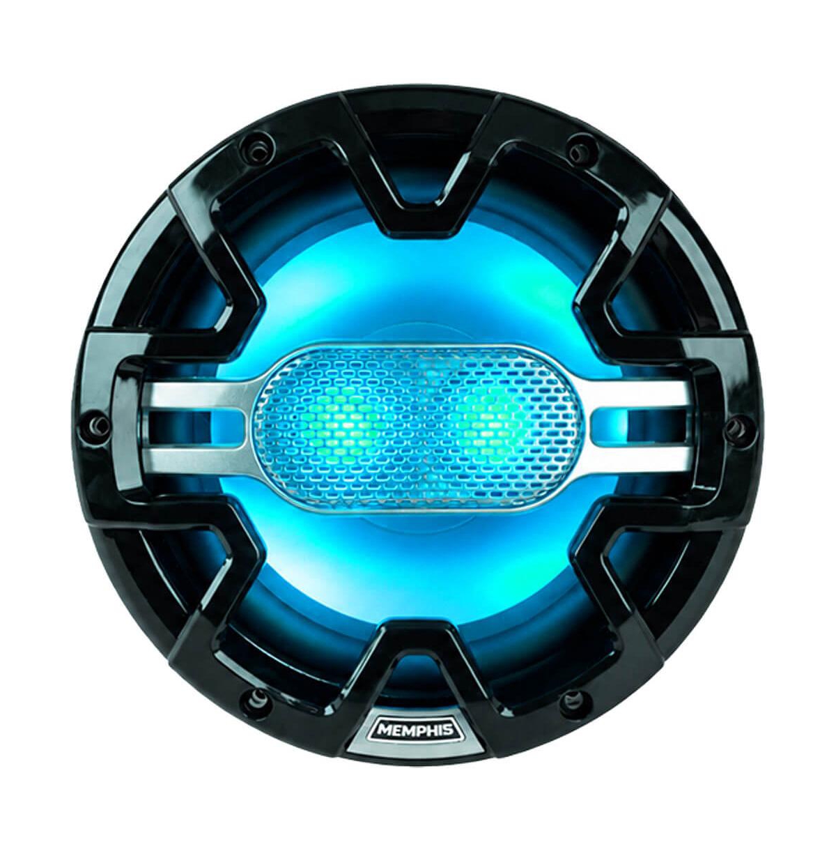 Memphis Audio MM603 6.5-Inch 2-Way Marine Speakers with Rgb Led and Black/White Grilles - Black/white