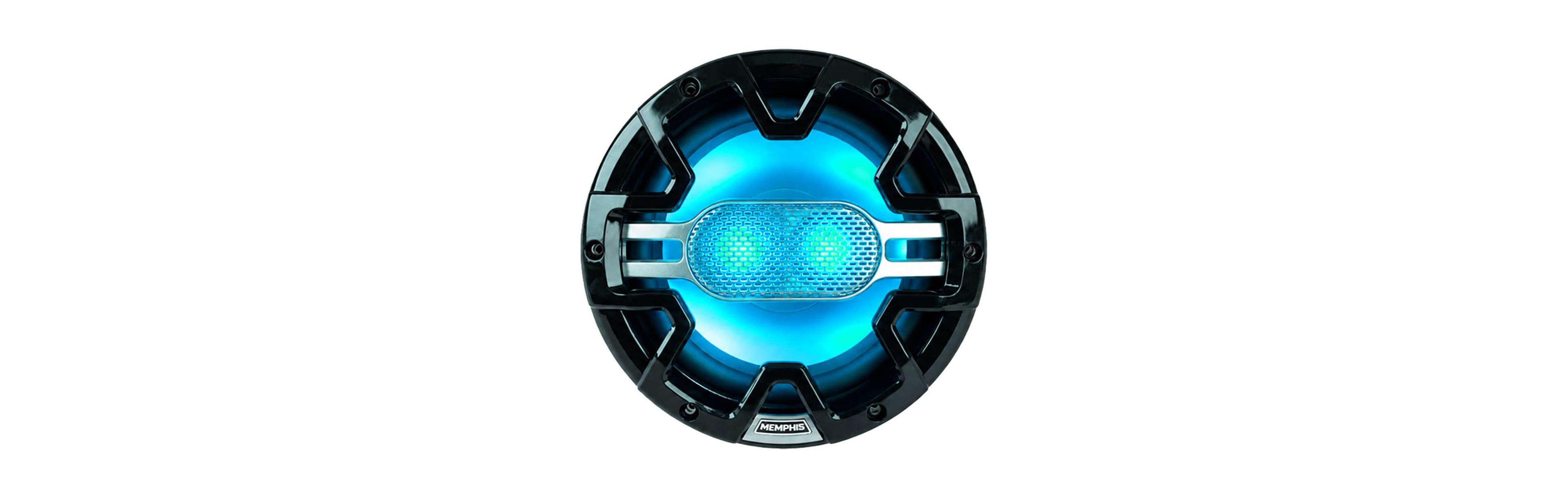 Memphis Audio MM603 6.5-Inch 2-Way Marine Speakers with Rgb Led and Black/White Grilles