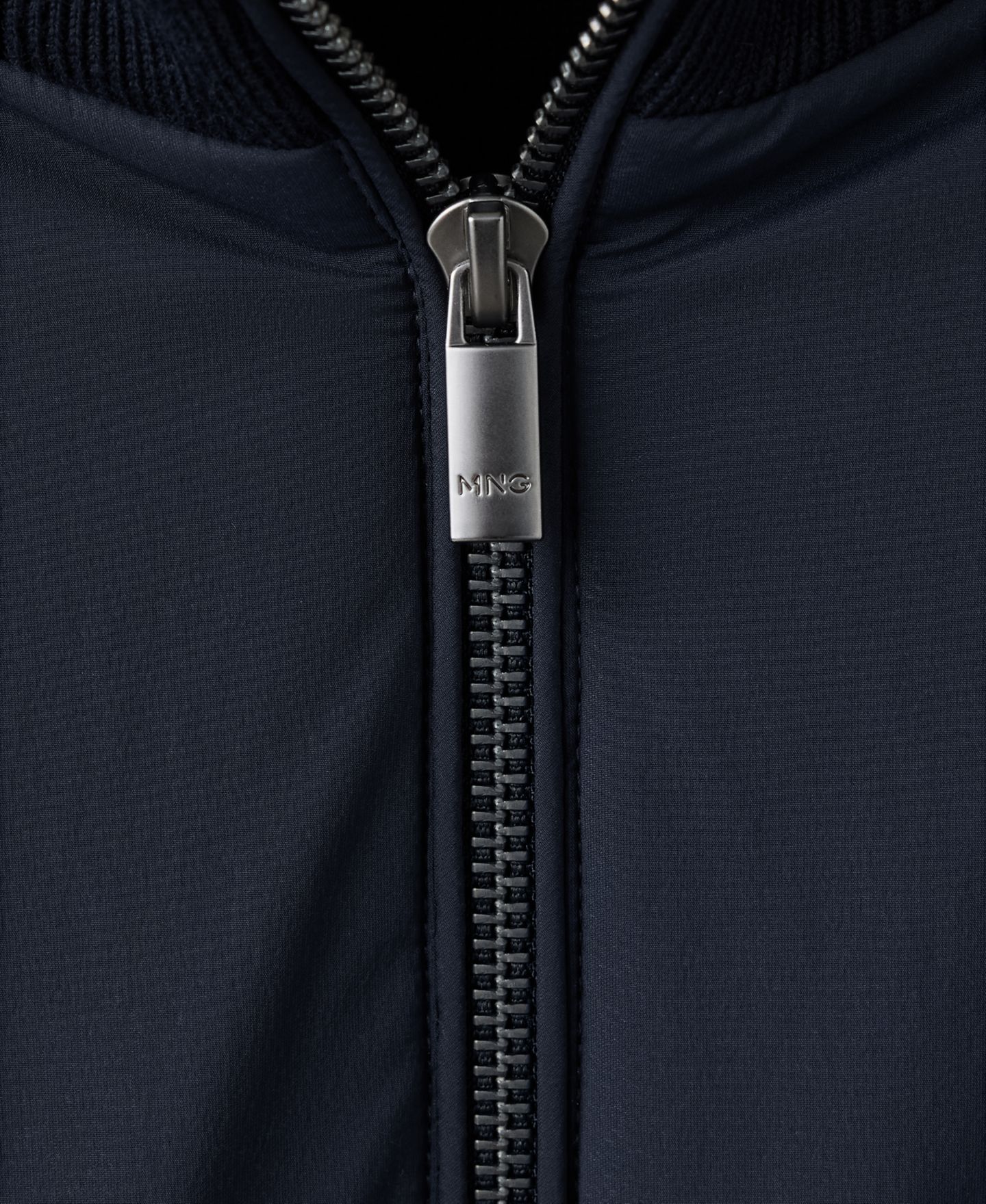 Мужской кардиган Mango Aston Full-Zip Mock-Neck, цвет: Тёмно-синий — фото 8