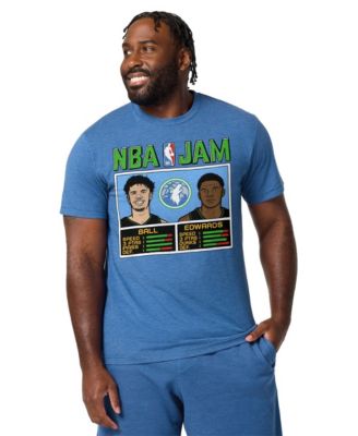 Men's and Women's LaMelo Ball Anthony Edwards Blue Minnesota Timberwolves NBA Jam Tri-Blend T-Shirt