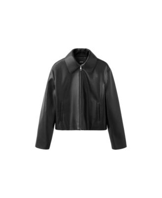 Women's Faux Leather Zip-Up Jacket