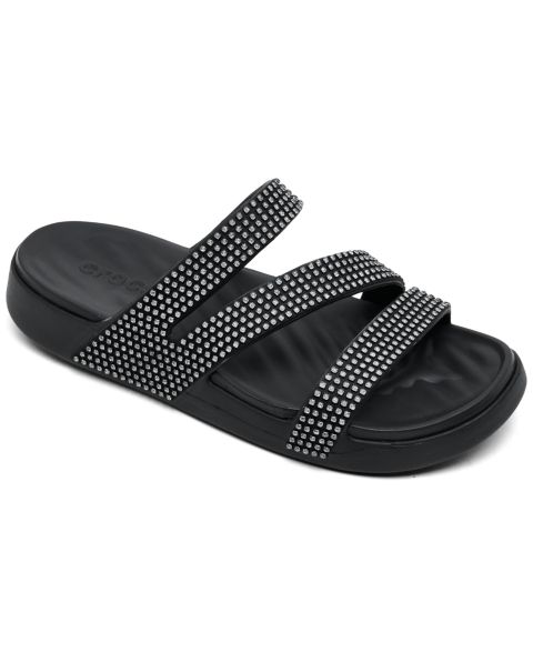 Женские сандалии Crocs Getaway Gems Strappy, цвет: Чёрный