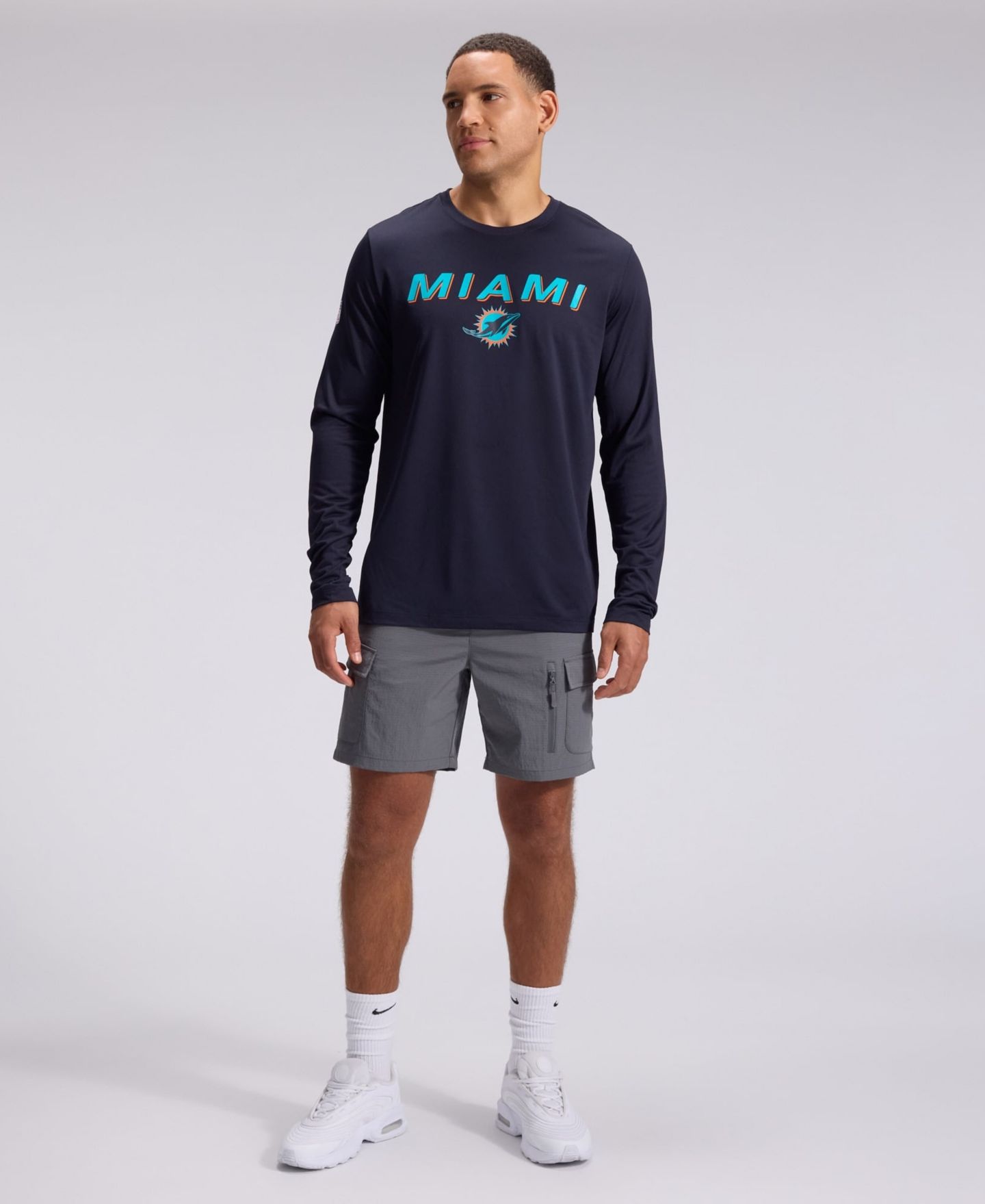 Мужская футболка Nike Navy Miami Dolphins Rivalries Collection Sideline Legend Long-Sleeve — фото 4