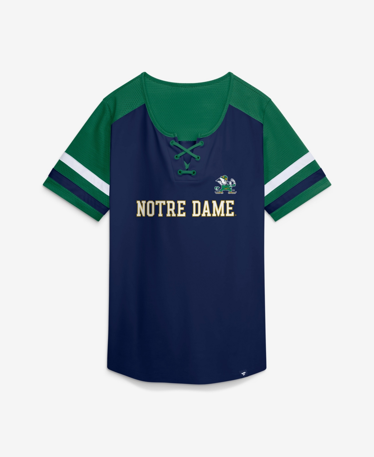 Fanatics Women's Navy Notre Dame Fighting Irish Power Play Athena Lace-Up T-Shirt - Navy