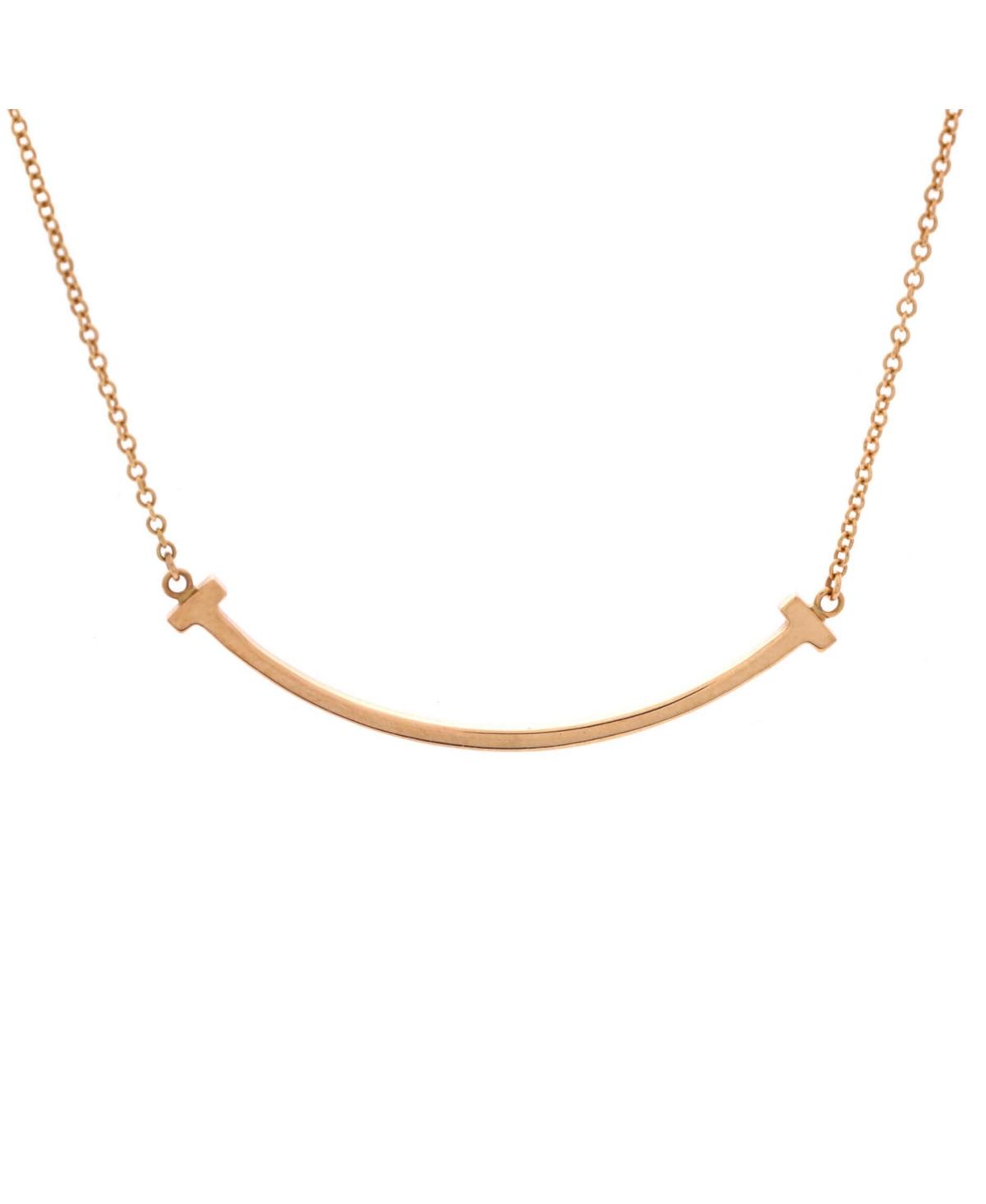 Pre-Owned Tiffany and Co T Smile Pendant Necklace - 18k rose gold