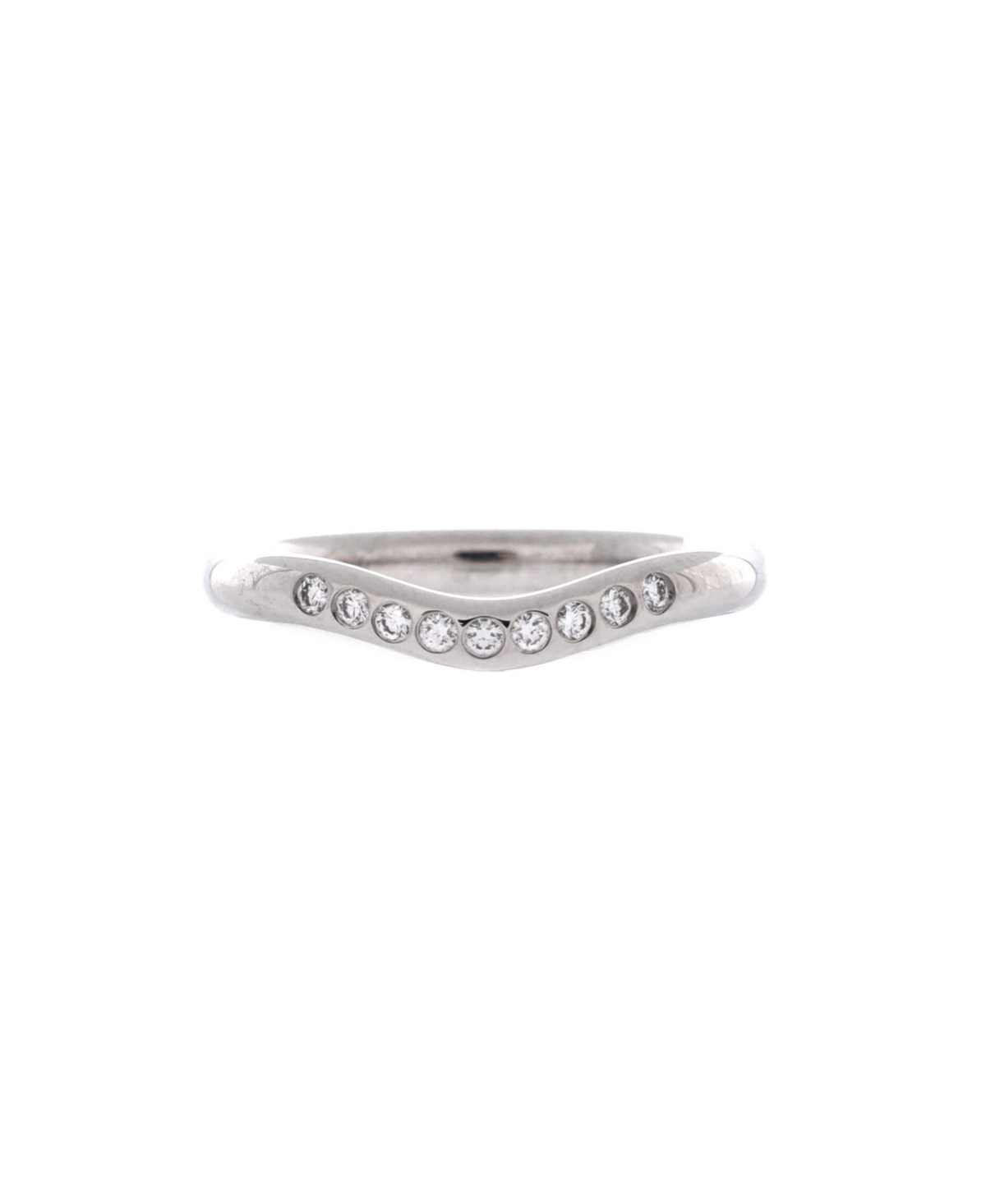 Pre-Owned Tiffany and Co Elsa Peretti Curved Wedding Band Ring - Platinum (pt950)