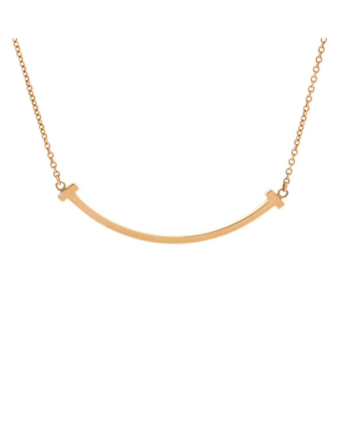 Pre-Owned Tiffany and Co T Smile Pendant Necklace - 18k rose gold