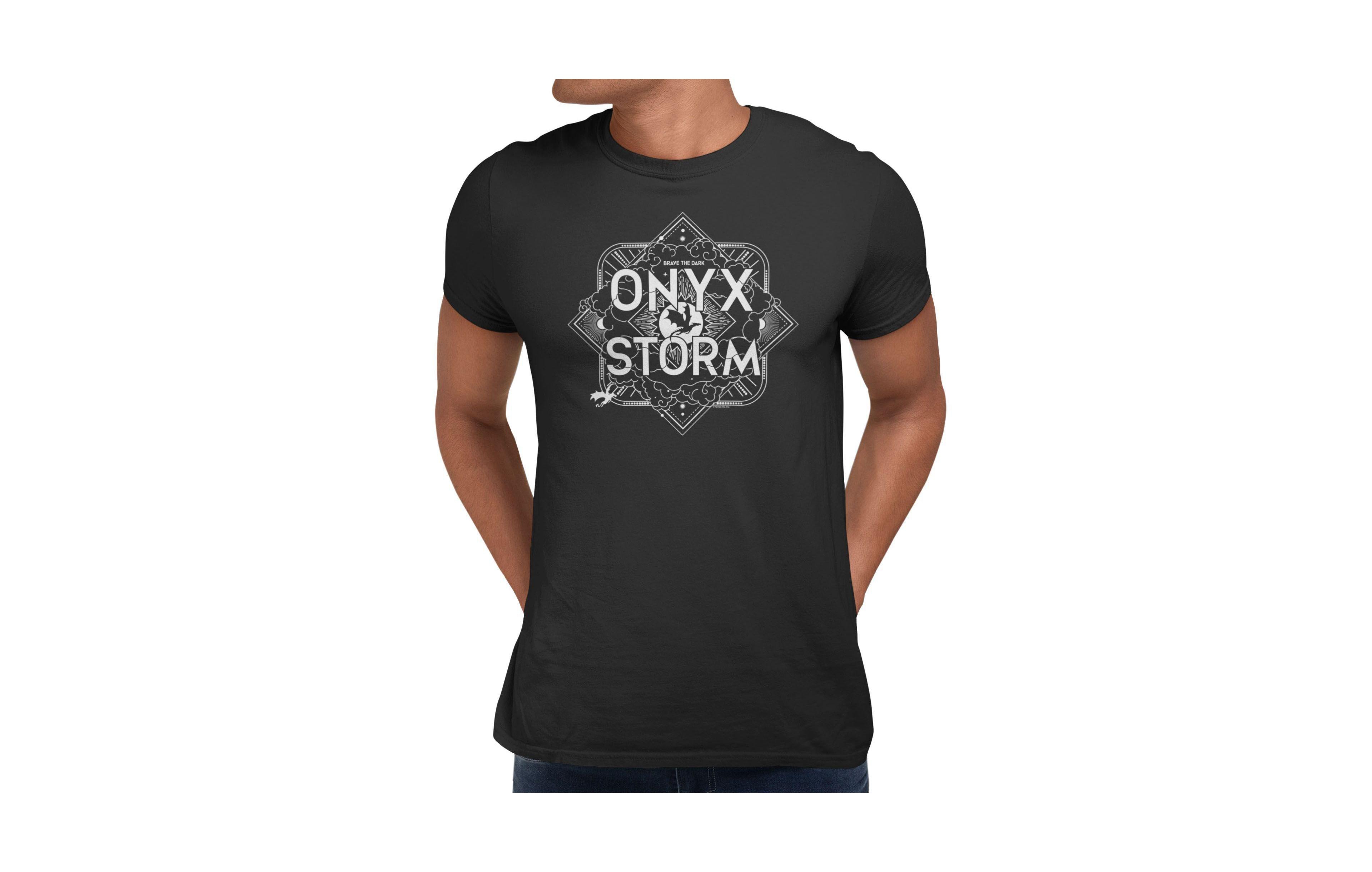 Fourth Wing Men's The Empyrean Onyx Storm Brave Dark Dragon Short-Sleeve Graphic T-Shirt