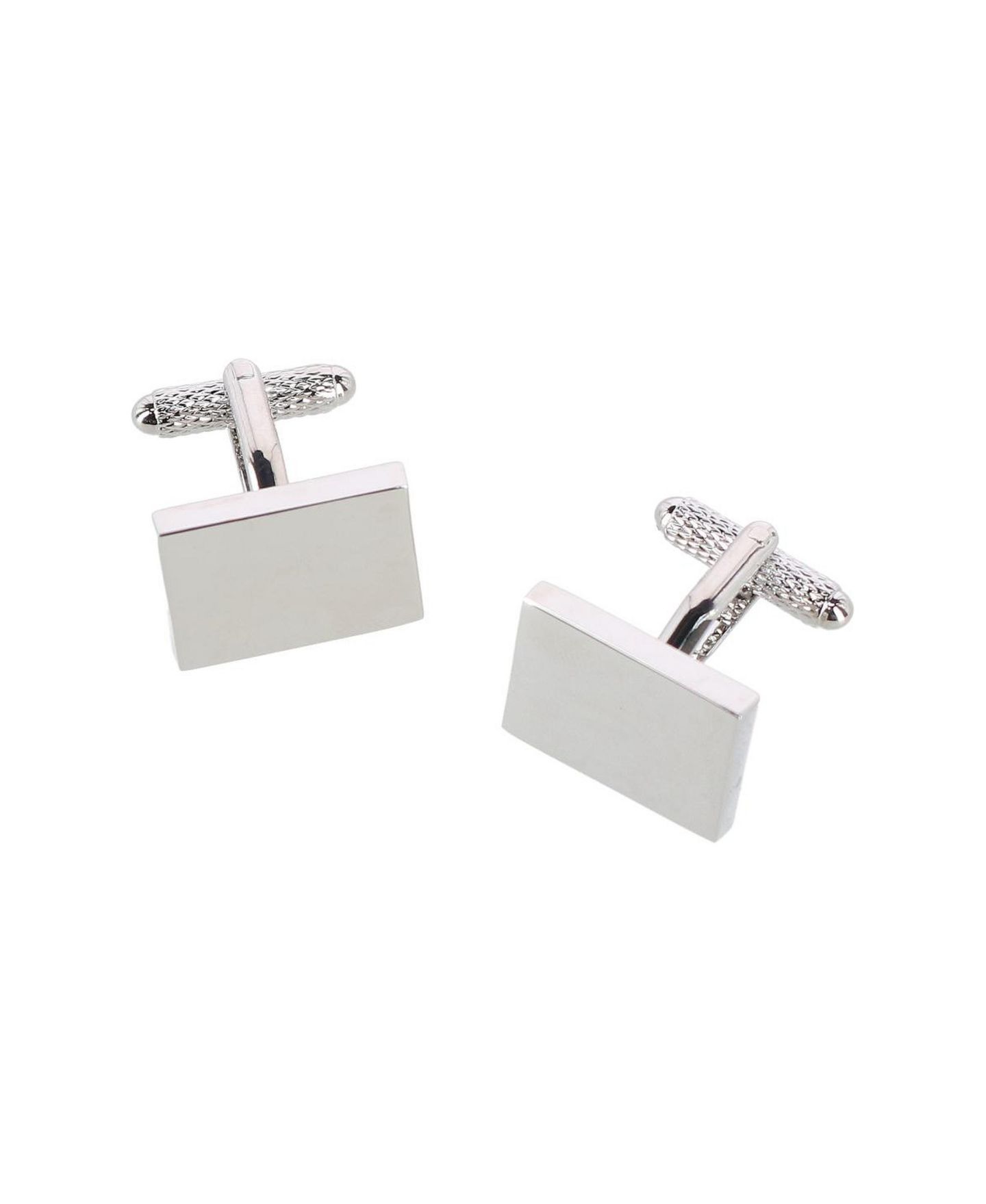 Мужские запонки TRAFALGAR Rooney Rectangle Brass Engravable Cufflinks, цвет: Серебряный — фото 3