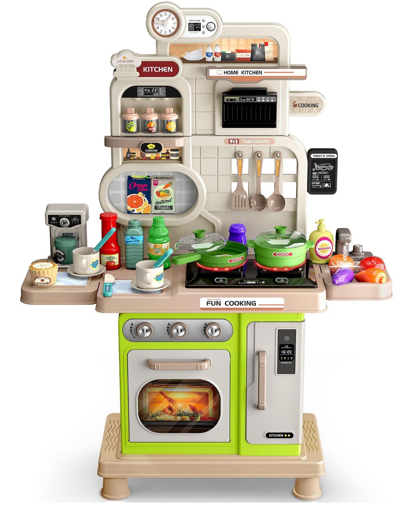 Детский игровой набор GNUADZ Light & Sound Working Sink Kitchen Playset, 3–5 лет, цвет: Зелёный — фото 1