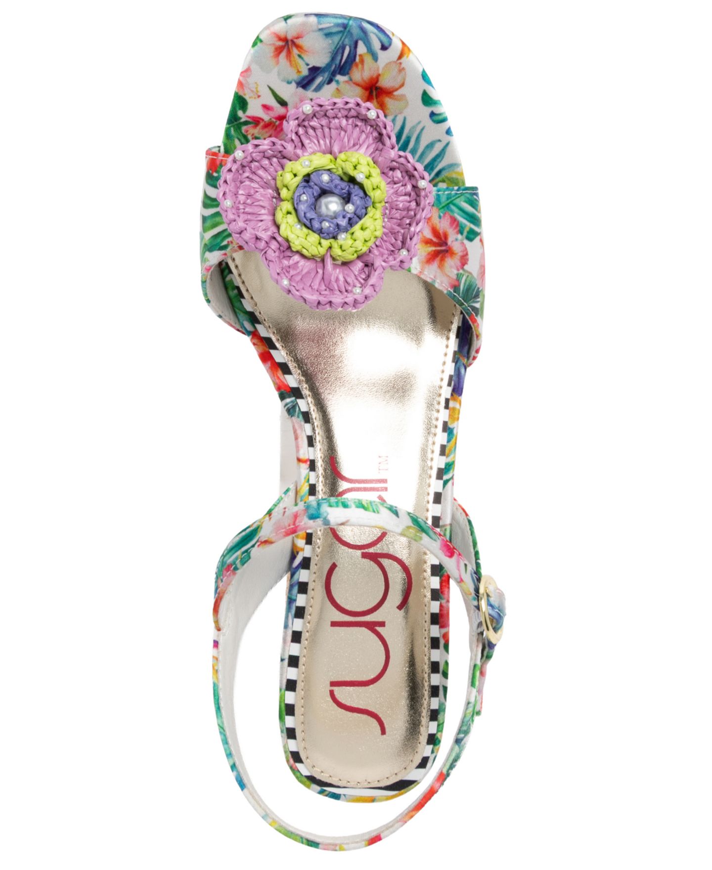 Женские сандалии Sugar Sydney Flora Embellished Ankle Strap, цвет: Tropical — фото 4