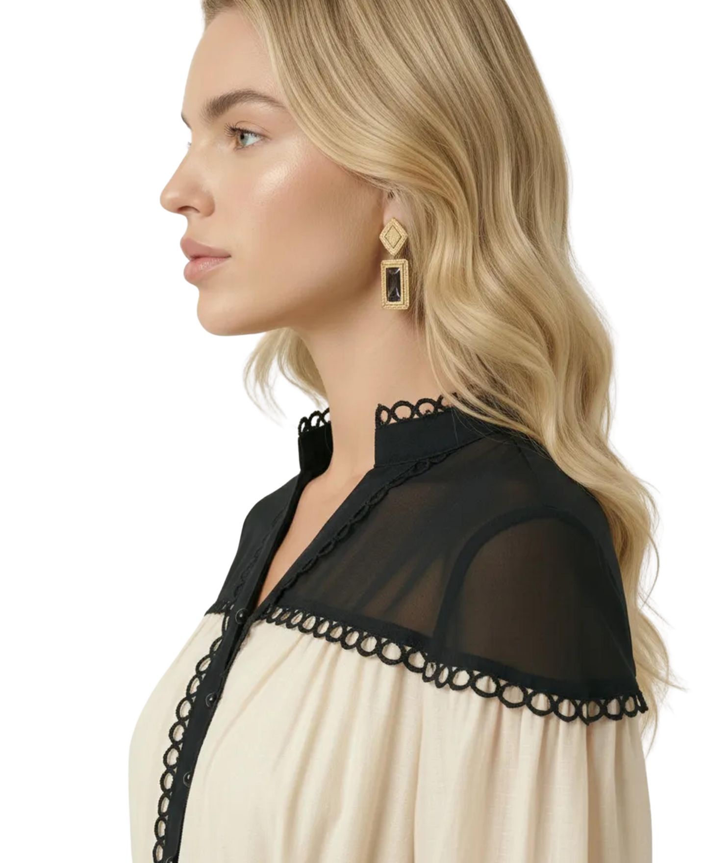 Женское платье Modenaire Rayon-Blend Ruffle Lace Sheer-Yoke Mini, цвет: Молочно-белый — фото 5
