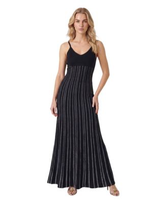 Women's Striped Knit Maxi Dress