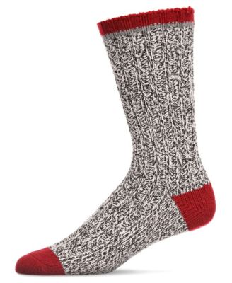 Men's Ribbed Cotton-Blend Boot Socks