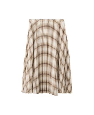 Women's Plaid Pleated Midi Skirt