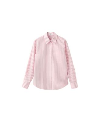 Women's Collared Long-Sleeve Striped Shirt