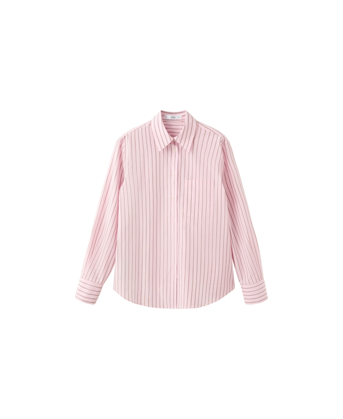 Mango Women's Collared Long-Sleeve Striped Shirt - Pink