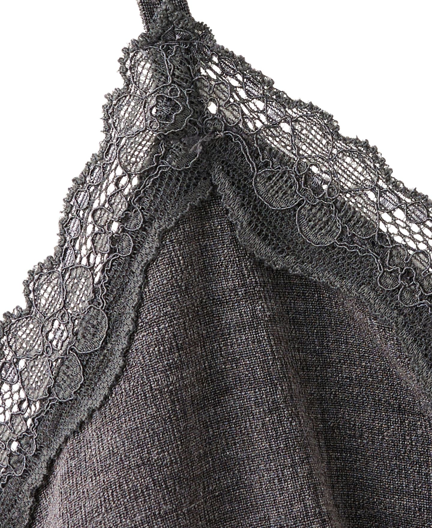 Женский топ Mango V-Neck Lace Sleeveless, цвет: Серый — фото 4