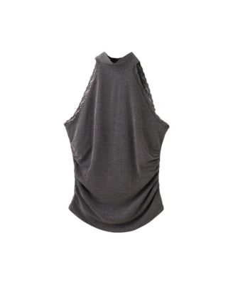 Women's Sleeveless High-Neck Fitted Top