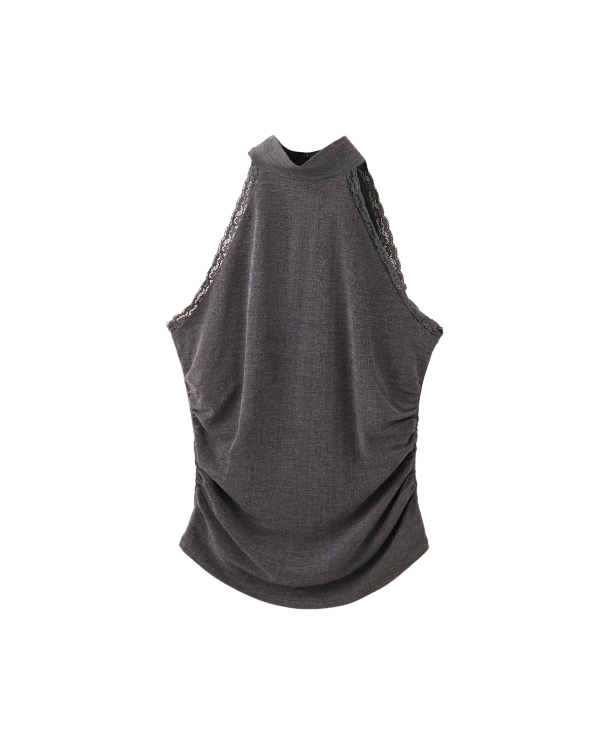 Mango Women's Sleeveless High-Neck Fitted Top - Gray