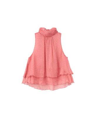 Women's Polka-Dot High-Neck Sleeveless Blouse