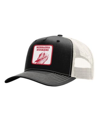 Men's and Women's Black Nebraska Huskers Wild Side Patch Trucker Adjustable Hat