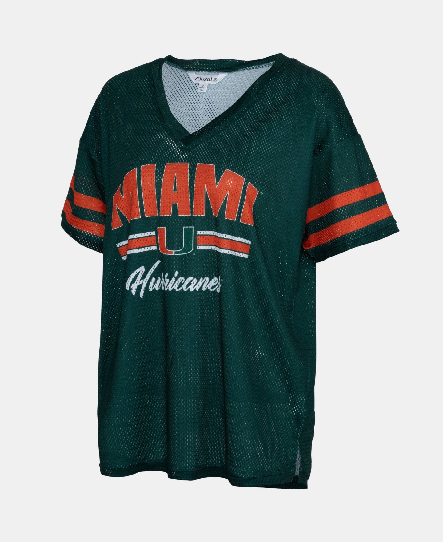 Женская футболка ZooZatz Green Miami Hurricanes Mesh Jersey Kickoff — фото 2