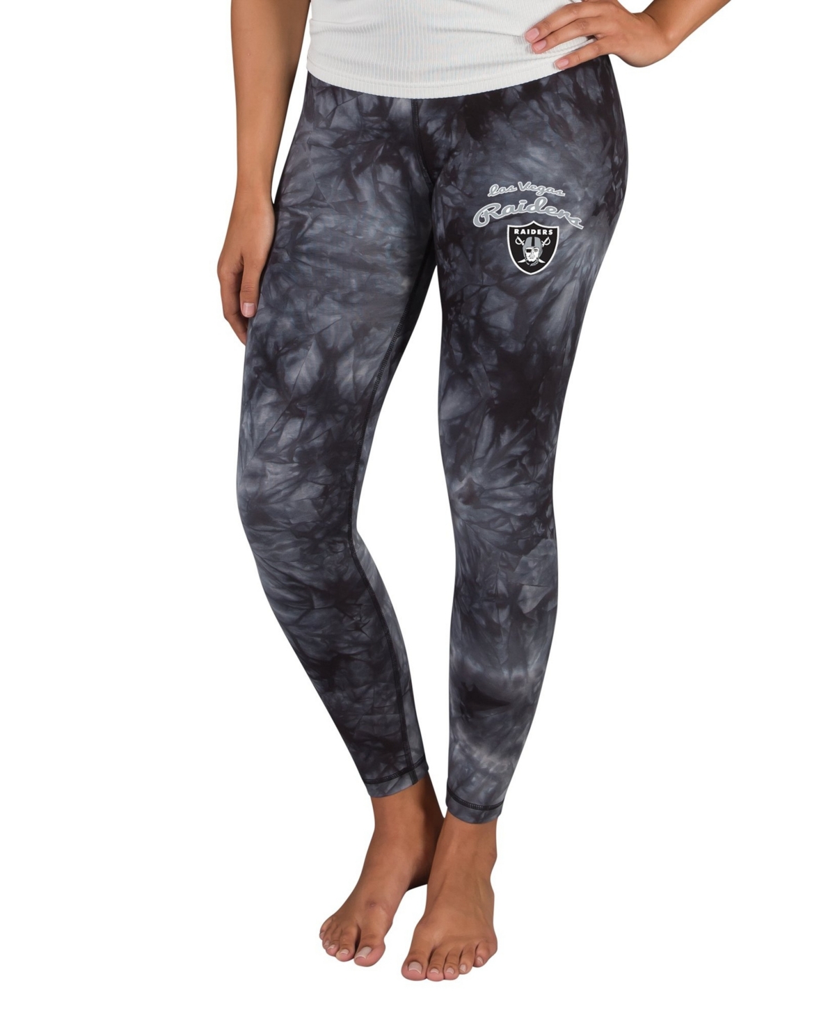 Concepts Sport Women's Black Las Vegas Raiders Burst Tie Dye Leggings - Black