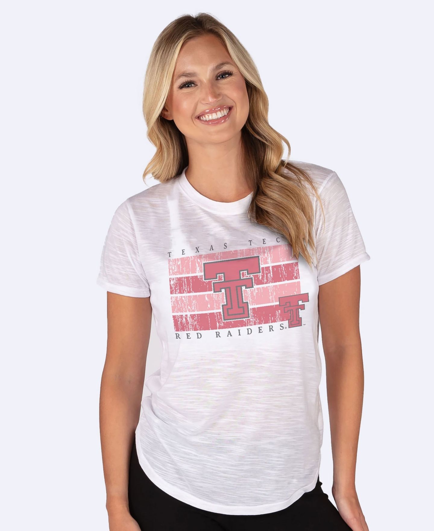 Женский топ Concepts Sport White Texas Tech Red Raiders Infuse Lightweight Slub Knit — фото 1