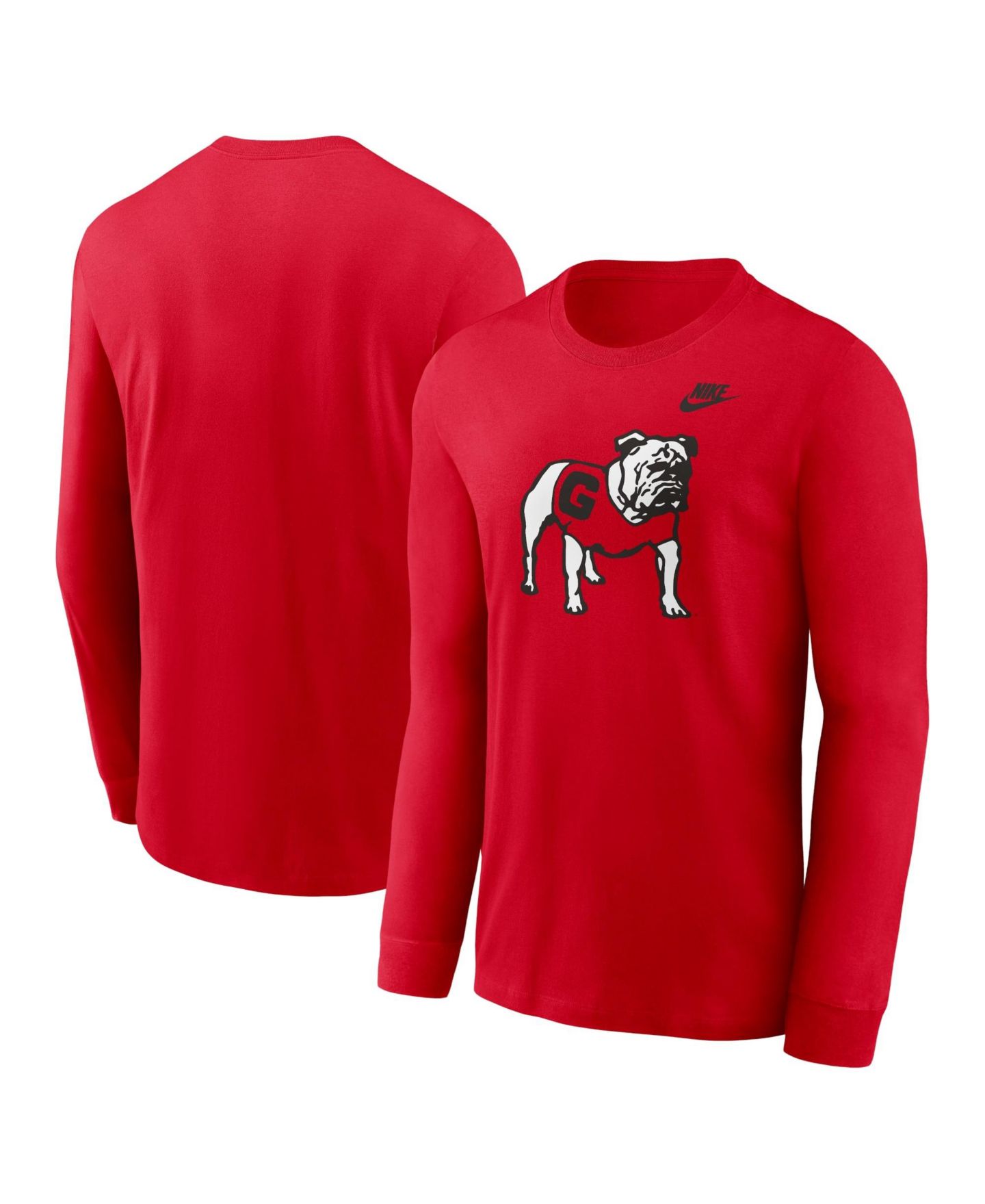 Мужская футболка Nike Red Georgia Bulldogs Legacy Primary Logo Long-Sleeve — фото 1