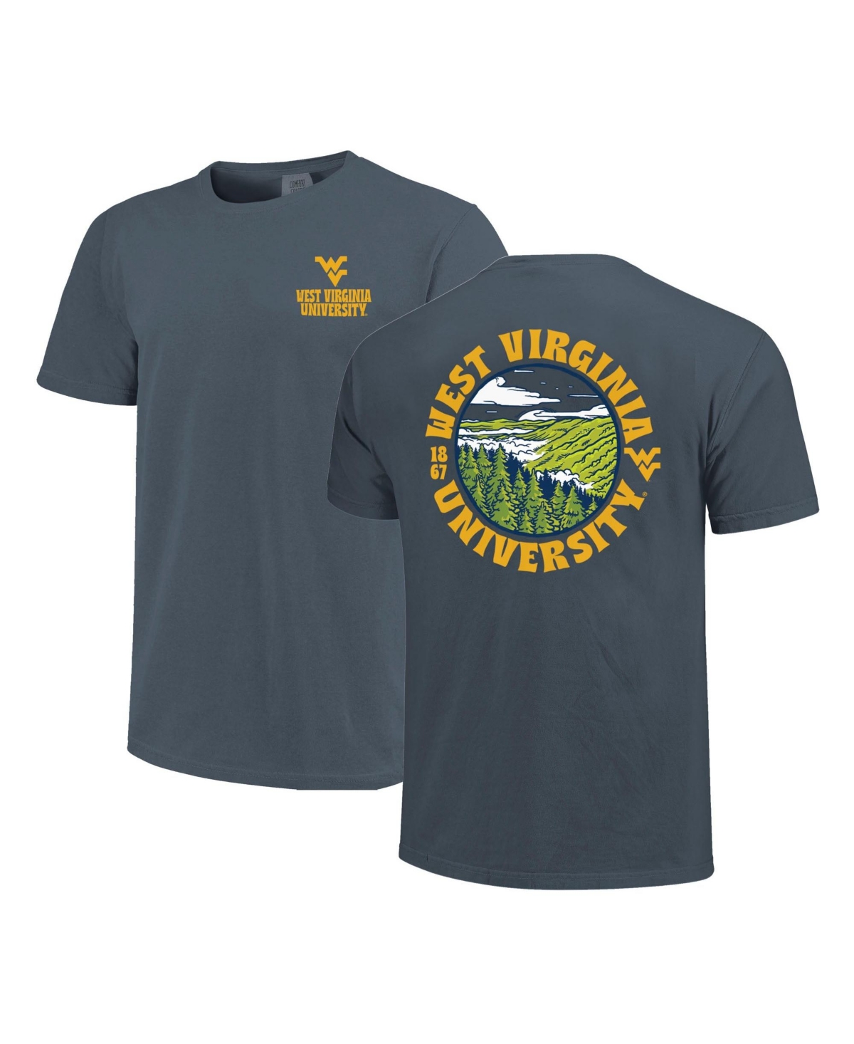 Image One Men's Navy West Virginia Mountaineers Comfort Colors Thick Lined Landscape T-Shirt - Navy