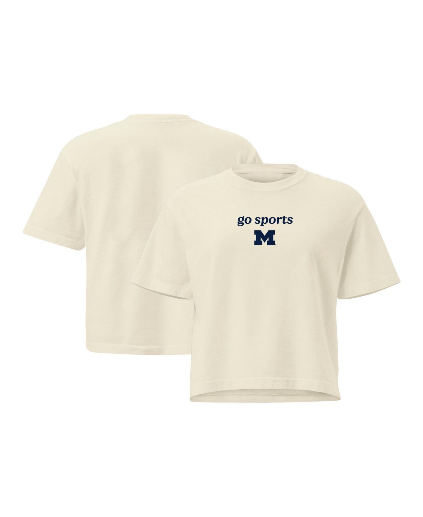 Женская футболка Image One Comfort Colors Cream Michigan Wolverines Go Sports Cropped — фото 1