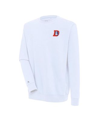 Men's White Denver Broncos Throwback Logo Victory Pullover Sweatshirt