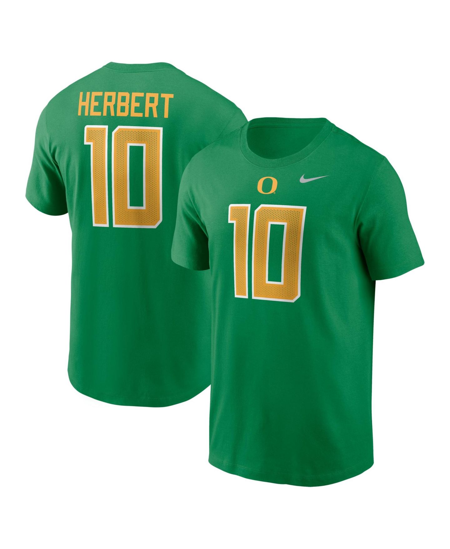Мужская футболка Nike Justin Herbert Green Oregon Ducks Name & Number — фото 1