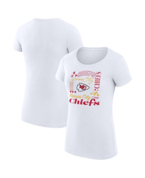 Женская футболка G-III 4Her by Carl Banks White Kansas City Chiefs Super-Slim Fit Lightweight Collage Team