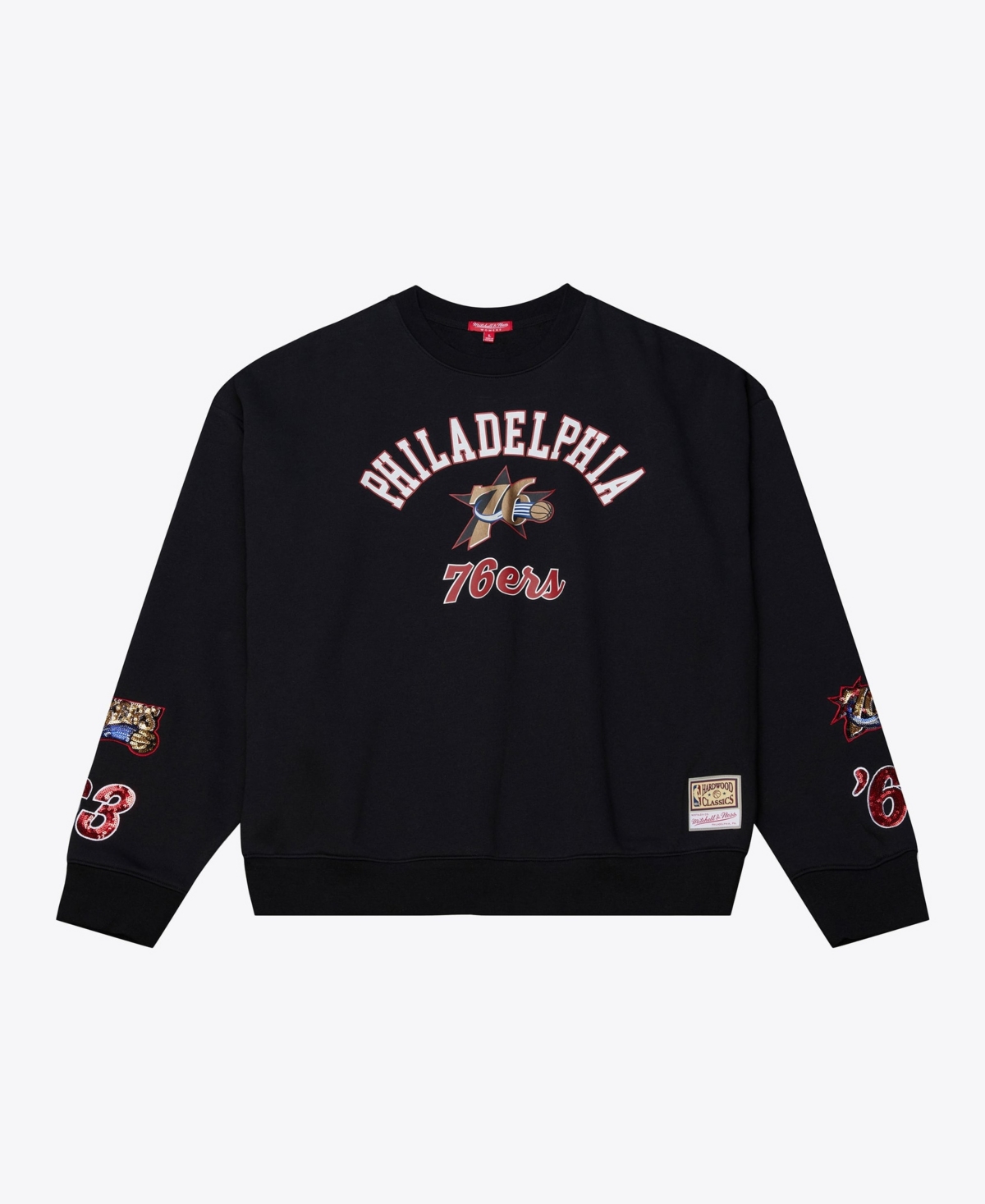 Mitchell & Ness Women's Black Philadelphia 76ers Premium Fleece Sweatshirt - Black