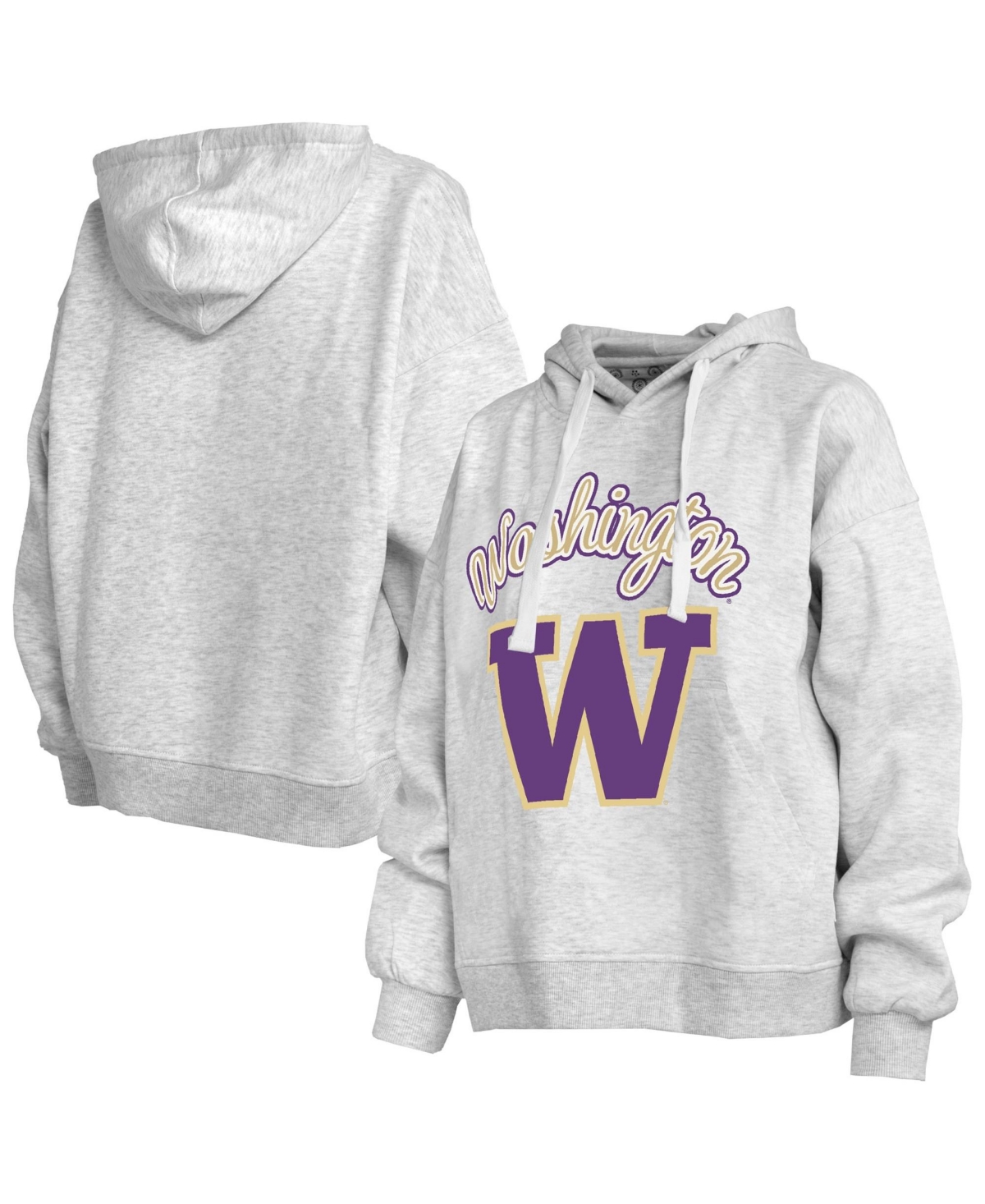 Pressbox Women's Heather Gray Washington Huskies Janise Pullover Hoodie - Heather Gray