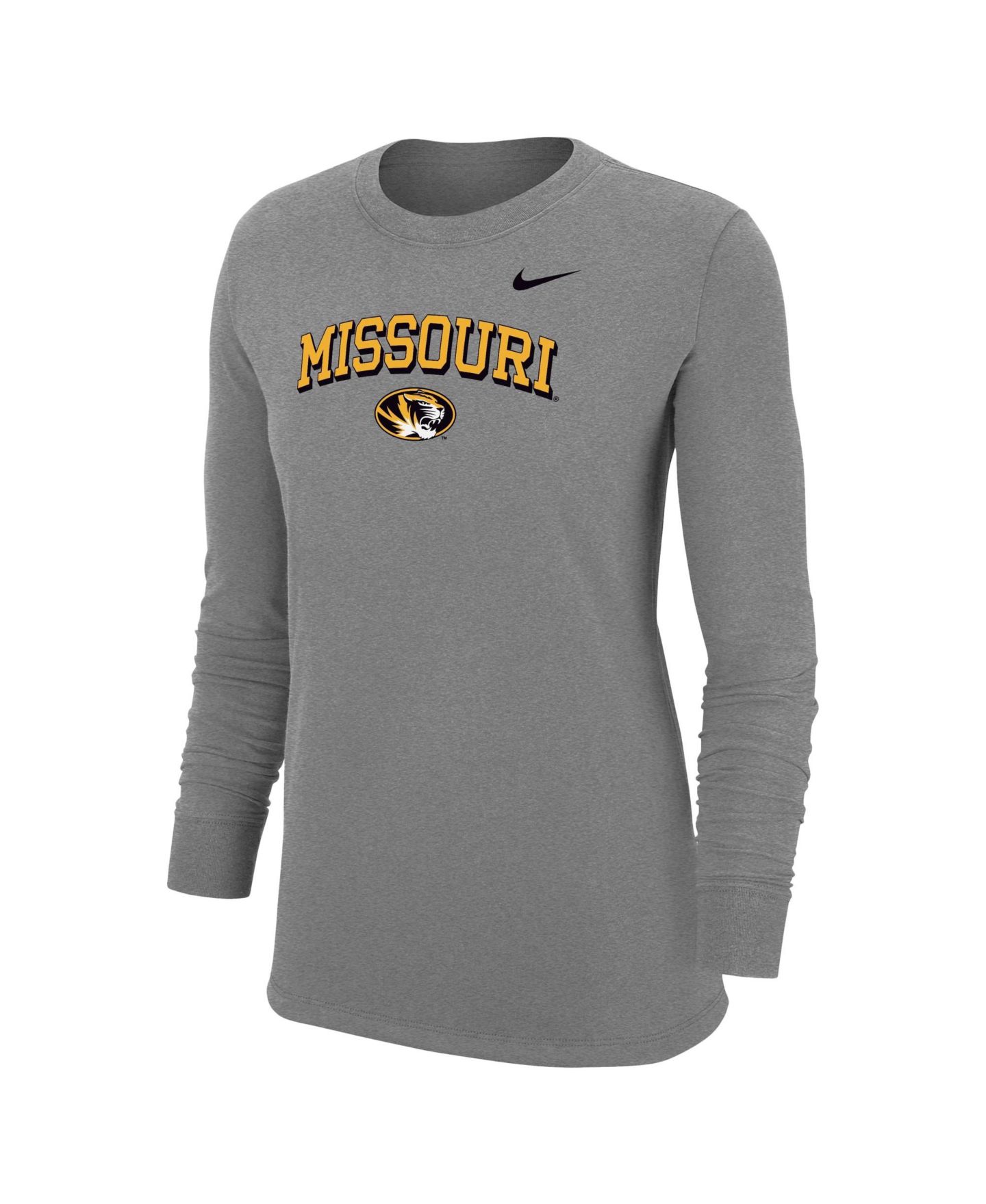 Женская футболка Nike Heather Gray Missouri Tigers Core Long-Sleeve — фото 2