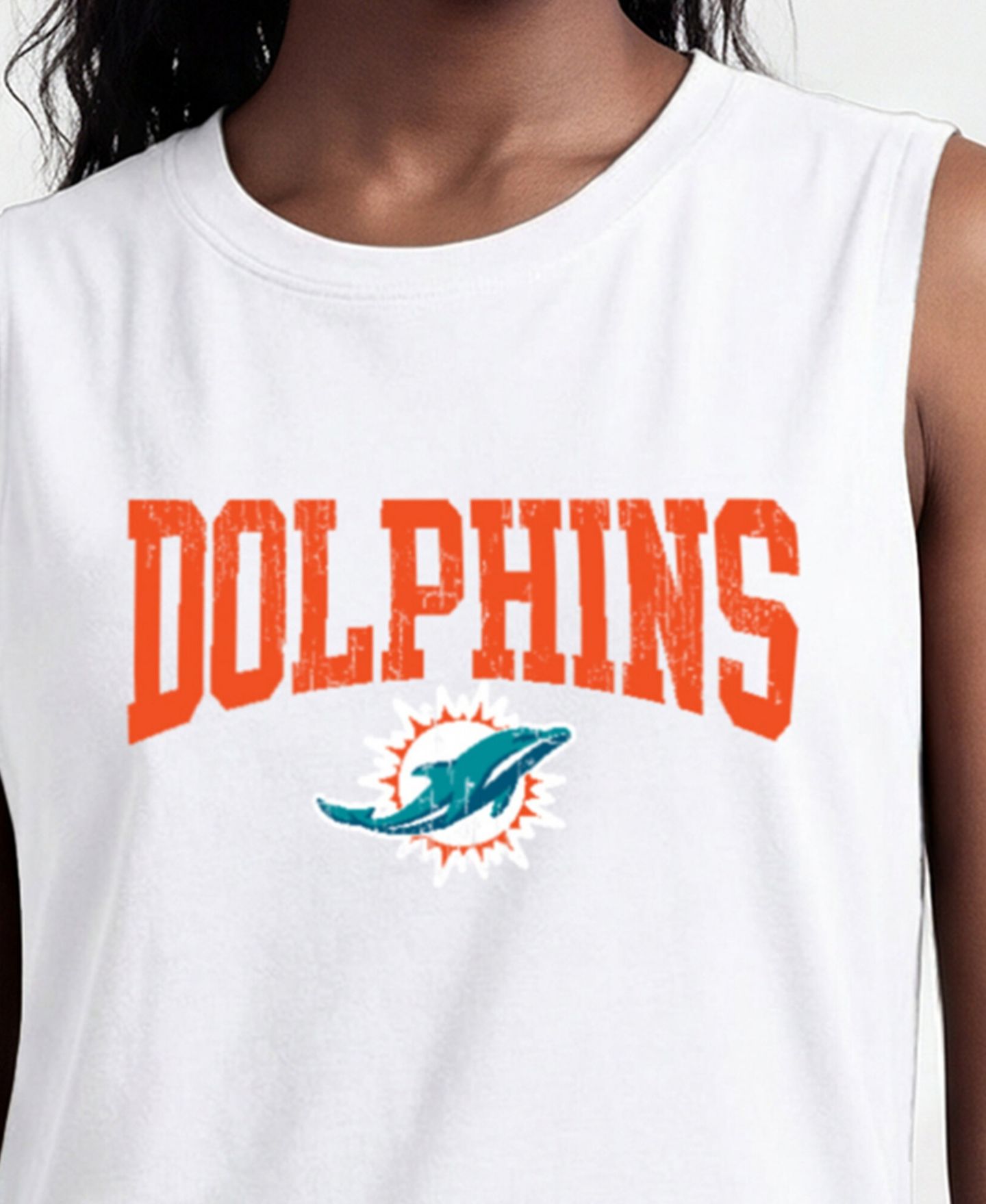 Женский топ Champion White Miami Dolphins Muscle — фото 5