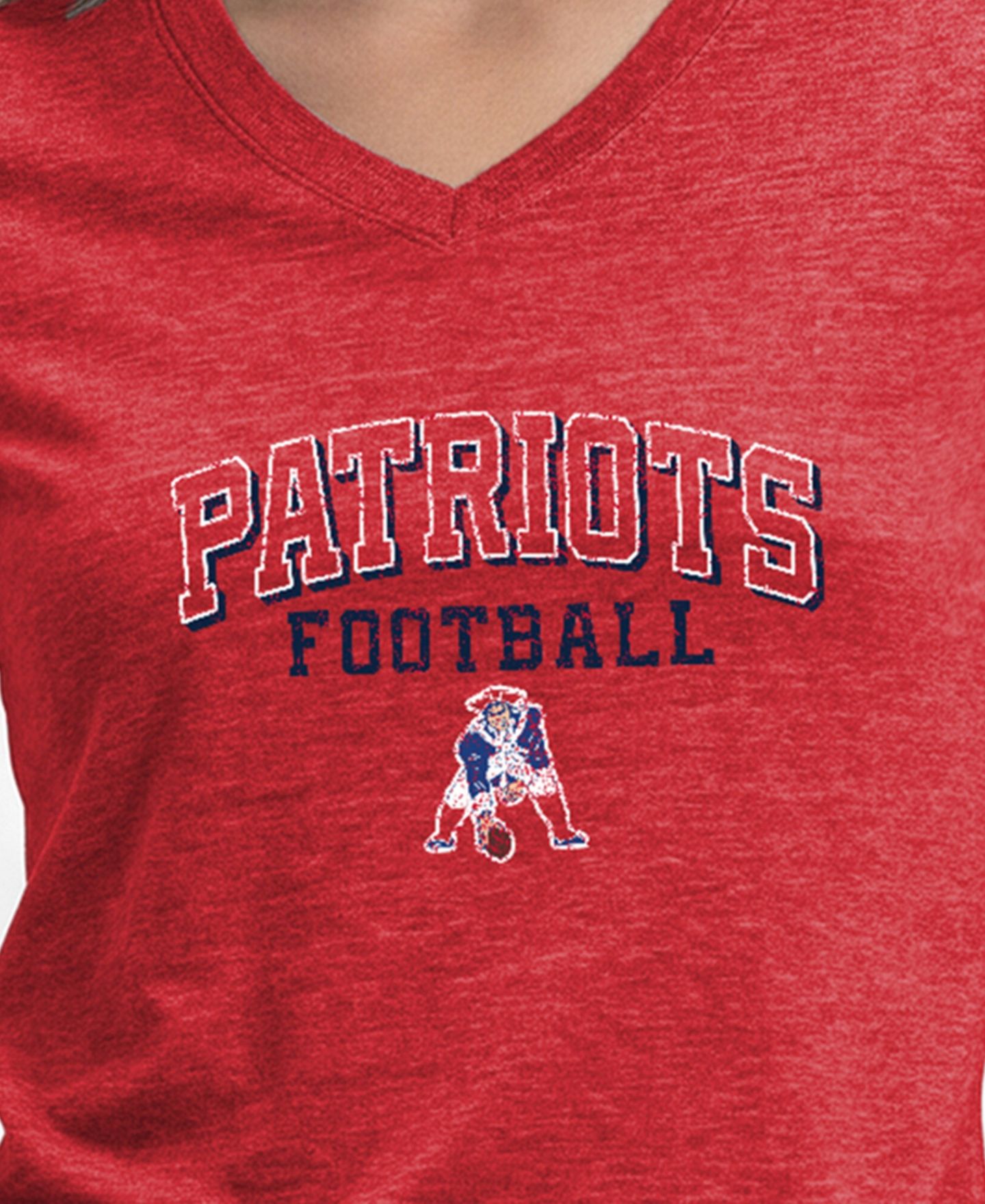 Женская футболка Champion Red New England Patriots Triumph Tri-Blend V-Neck — фото 5